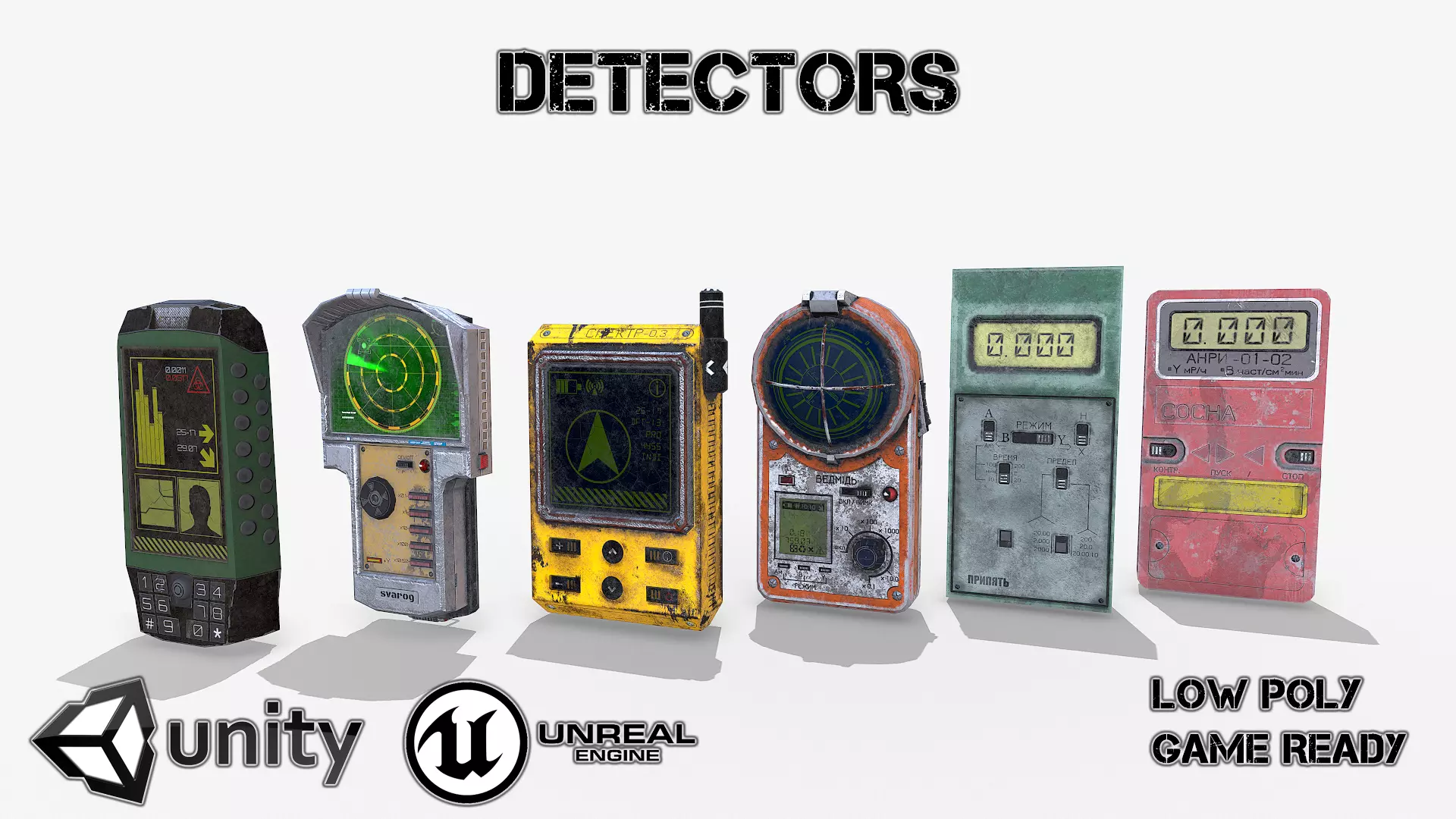Detectors old phone Low-poly 3D model_0