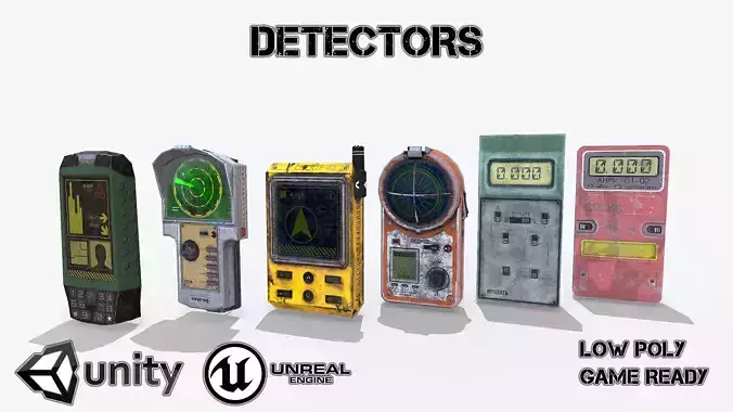Detectors old phone Low-poly 3D model