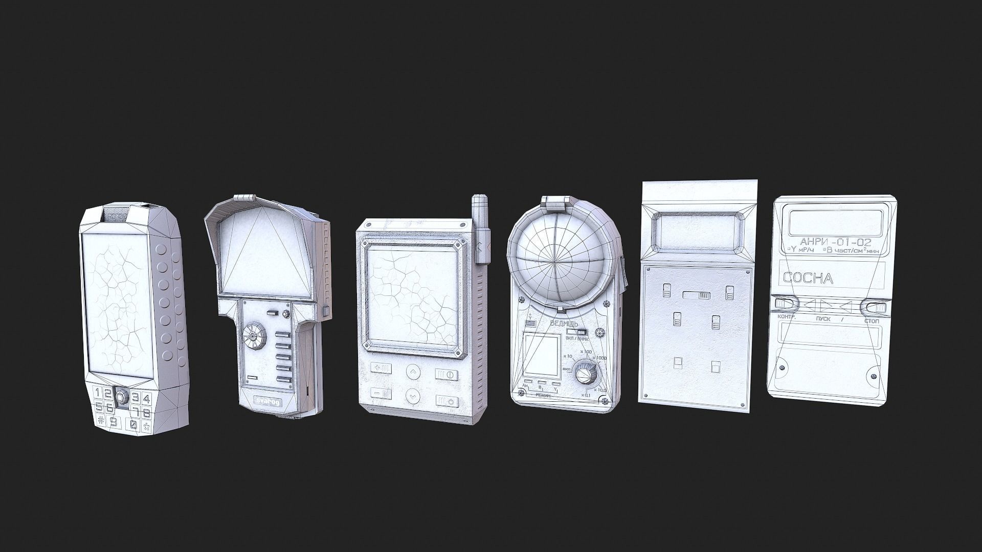 Detectors old phone Low-poly 3D model_17