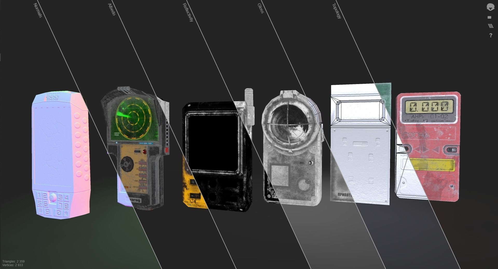 Detectors old phone Low-poly 3D model_22