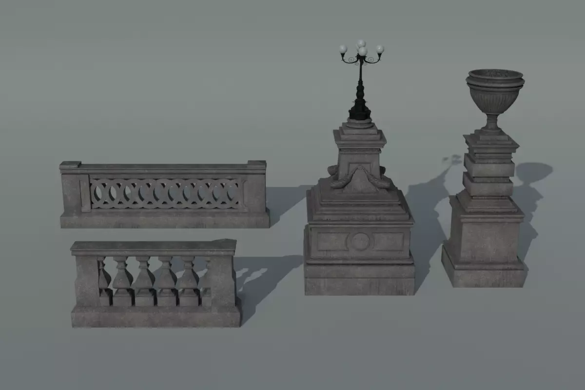 Modular parapet 3D model