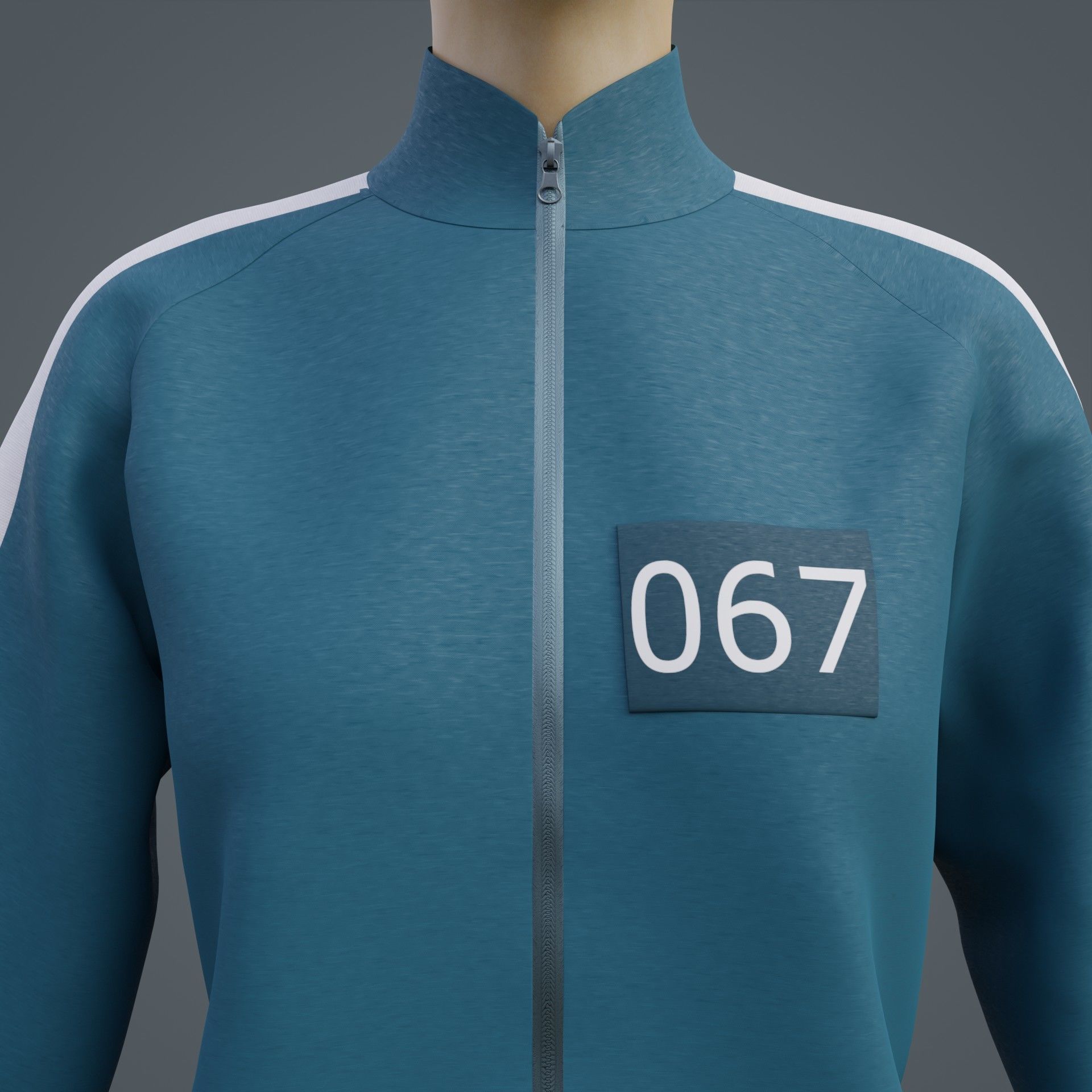 Squid Game Players Uniform - 067 Female Tracksuit Costume 3D model_11