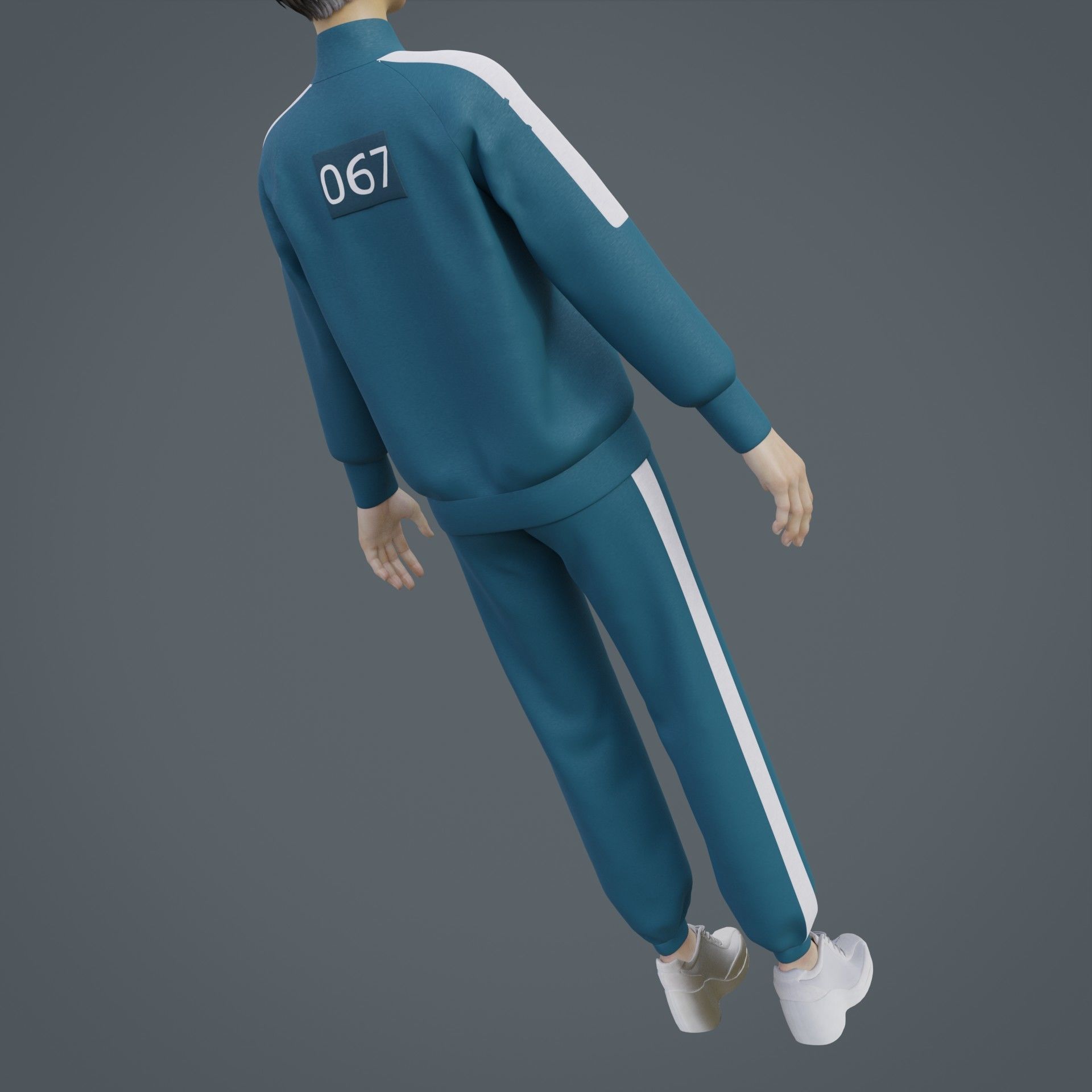 Squid Game Players Uniform - 067 Female Tracksuit Costume 3D model_14