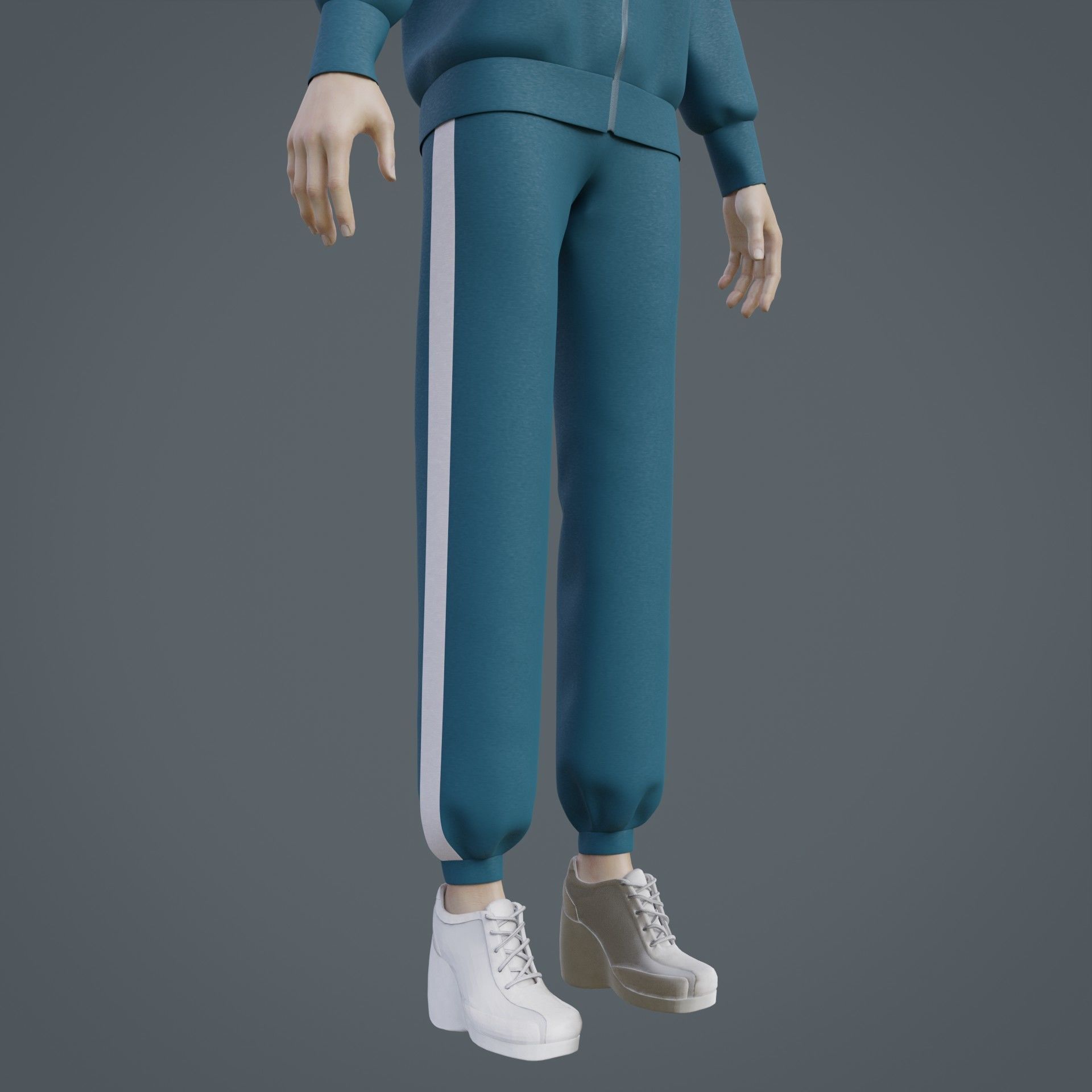 Squid Game Players Uniform - 067 Female Tracksuit Costume 3D model_9