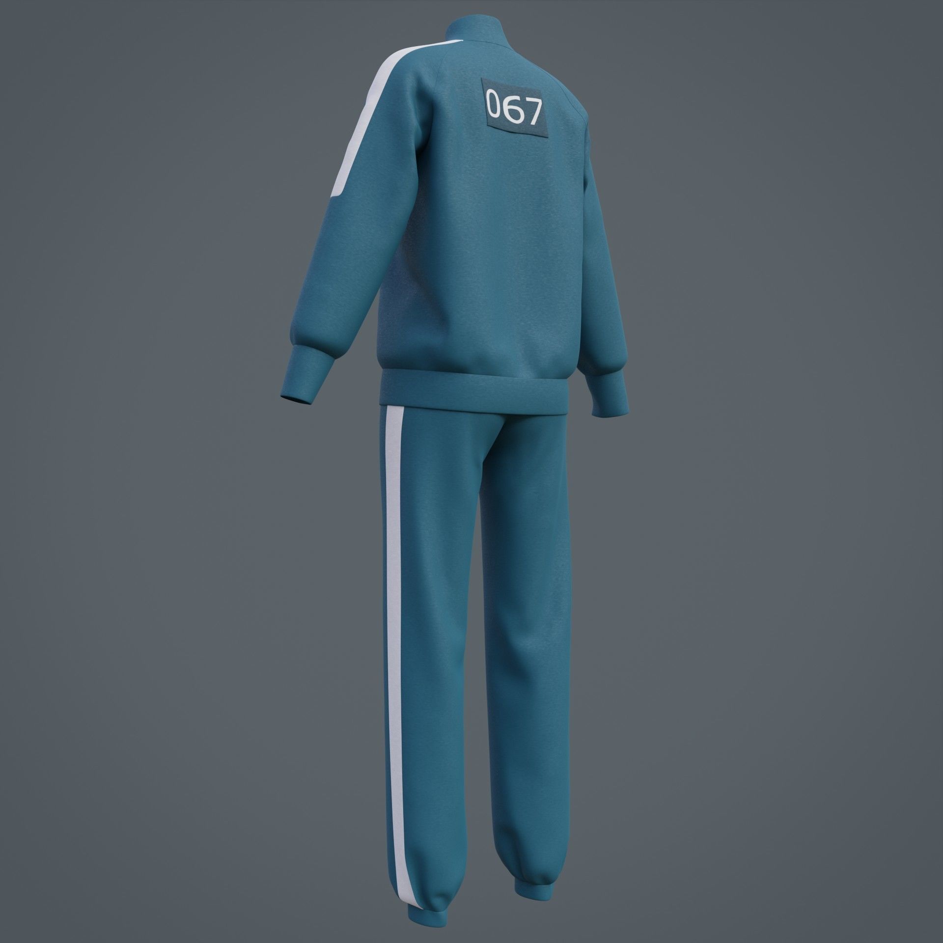 Squid Game Players Uniform - 067 Female Tracksuit Costume 3D model_31