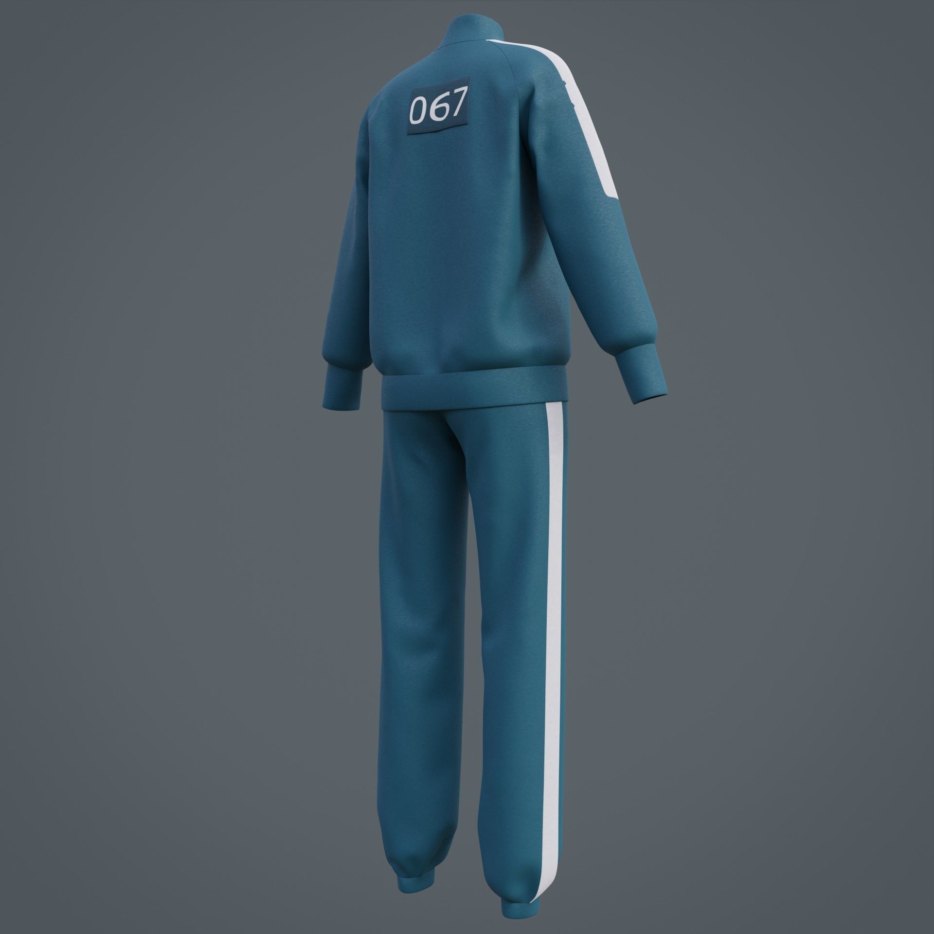 Squid Game Players Uniform - 067 Female Tracksuit Costume 3D model_27