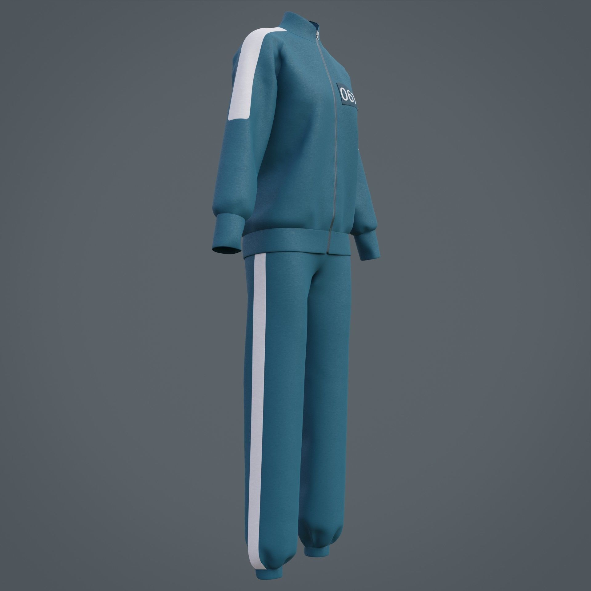 Squid Game Players Uniform - 067 Female Tracksuit Costume 3D model_22
