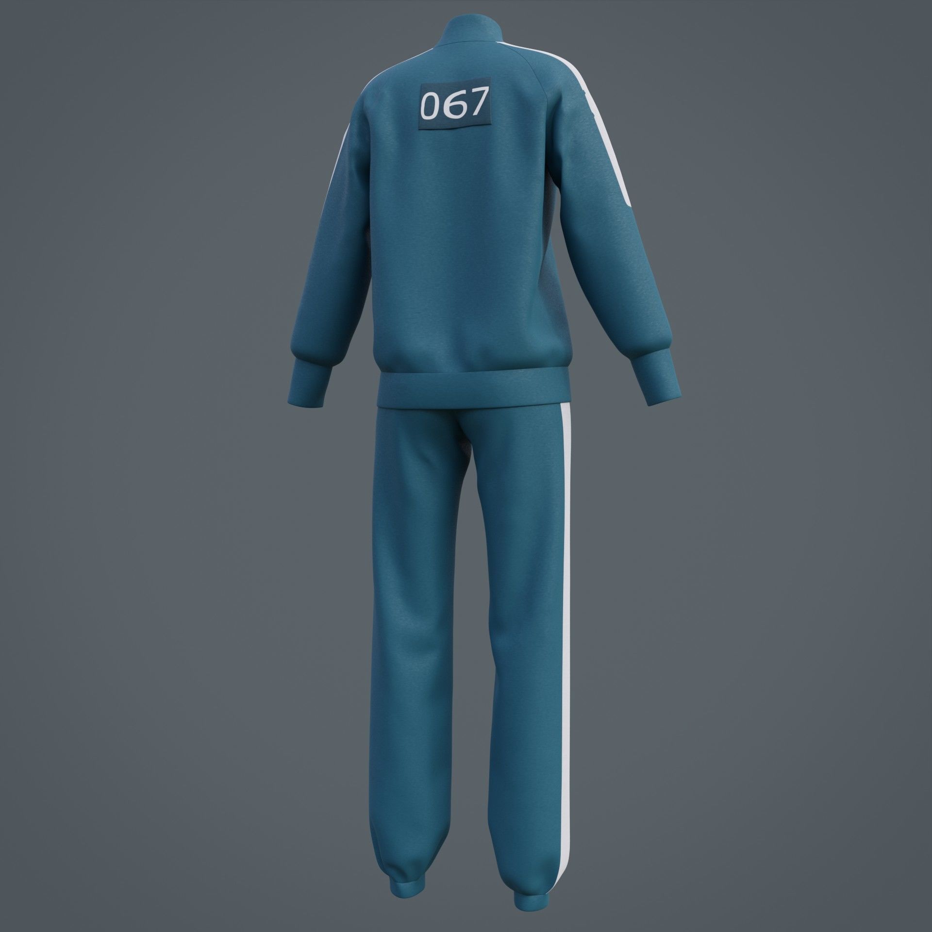 Squid Game Players Uniform - 067 Female Tracksuit Costume 3D model_28