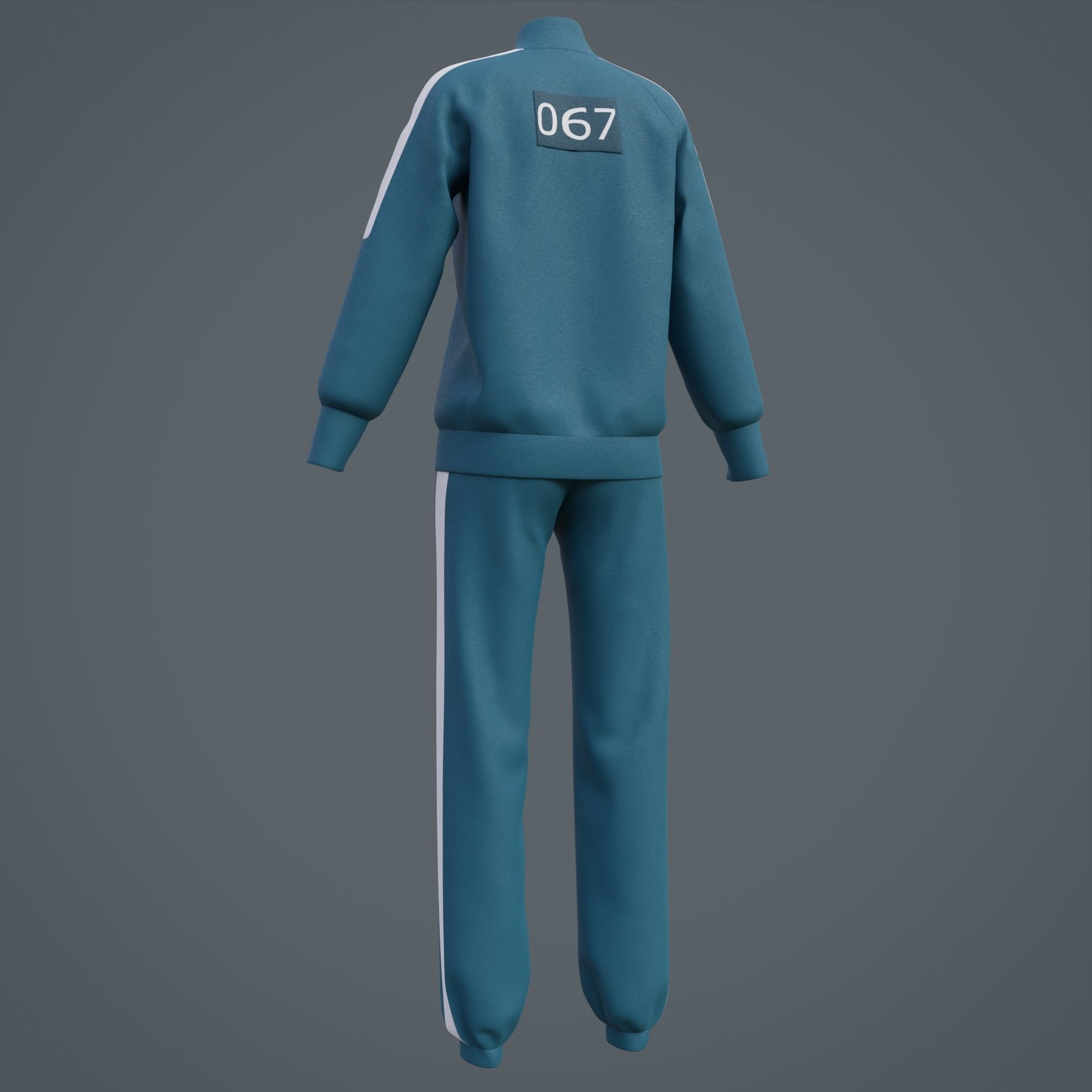 Squid Game Players Uniform - 067 Female Tracksuit Costume 3D model_30