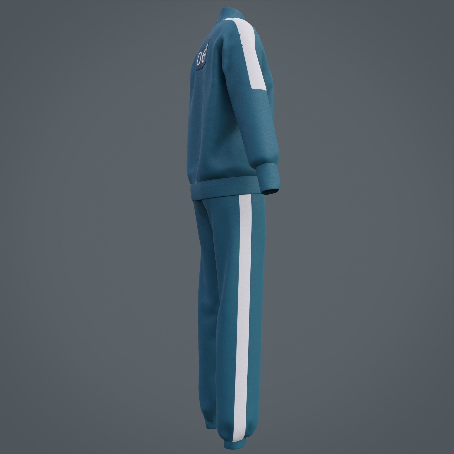 Squid Game Players Uniform - 067 Female Tracksuit Costume 3D model_25