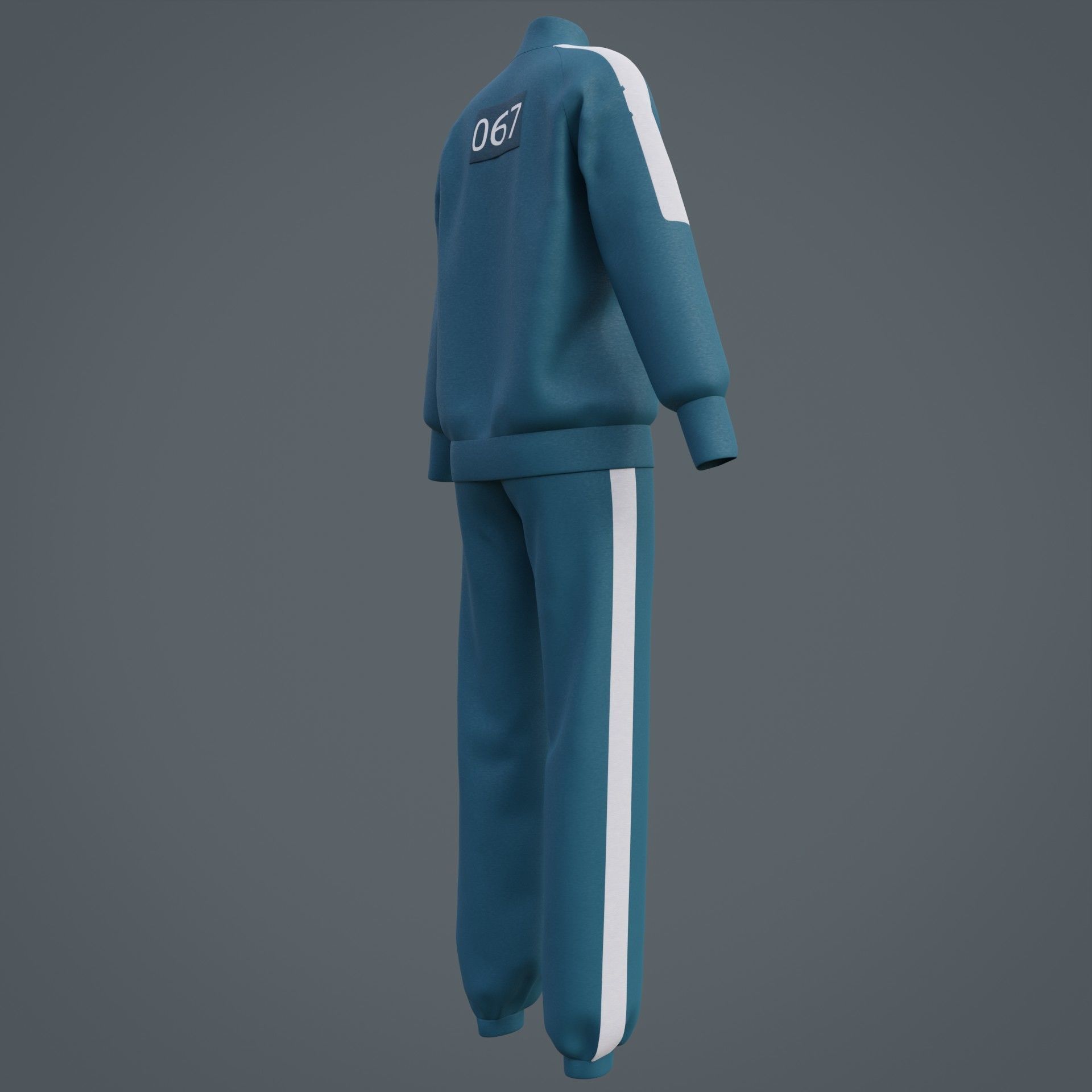 Squid Game Players Uniform - 067 Female Tracksuit Costume 3D model_26