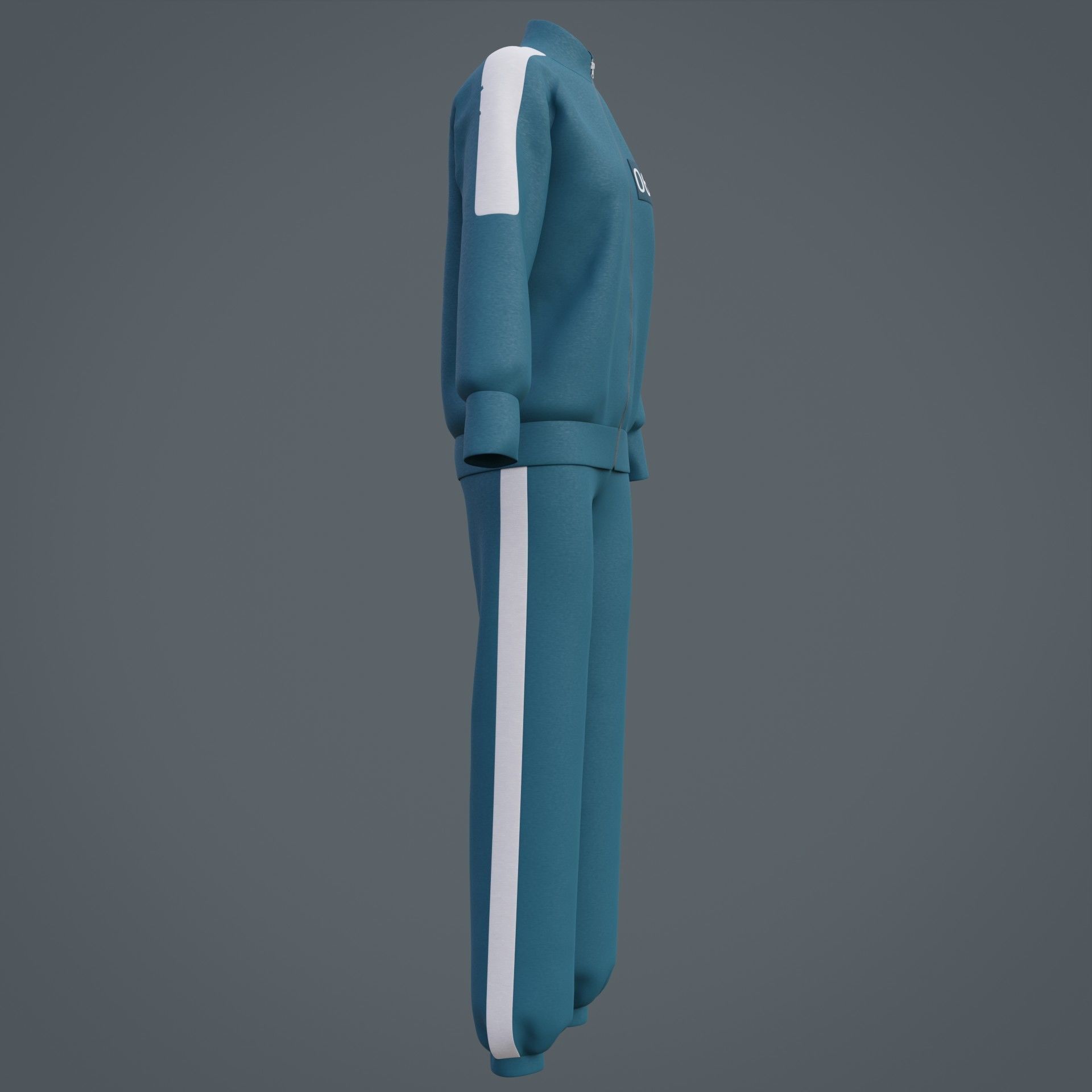 Squid Game Players Uniform - 067 Female Tracksuit Costume 3D model_23