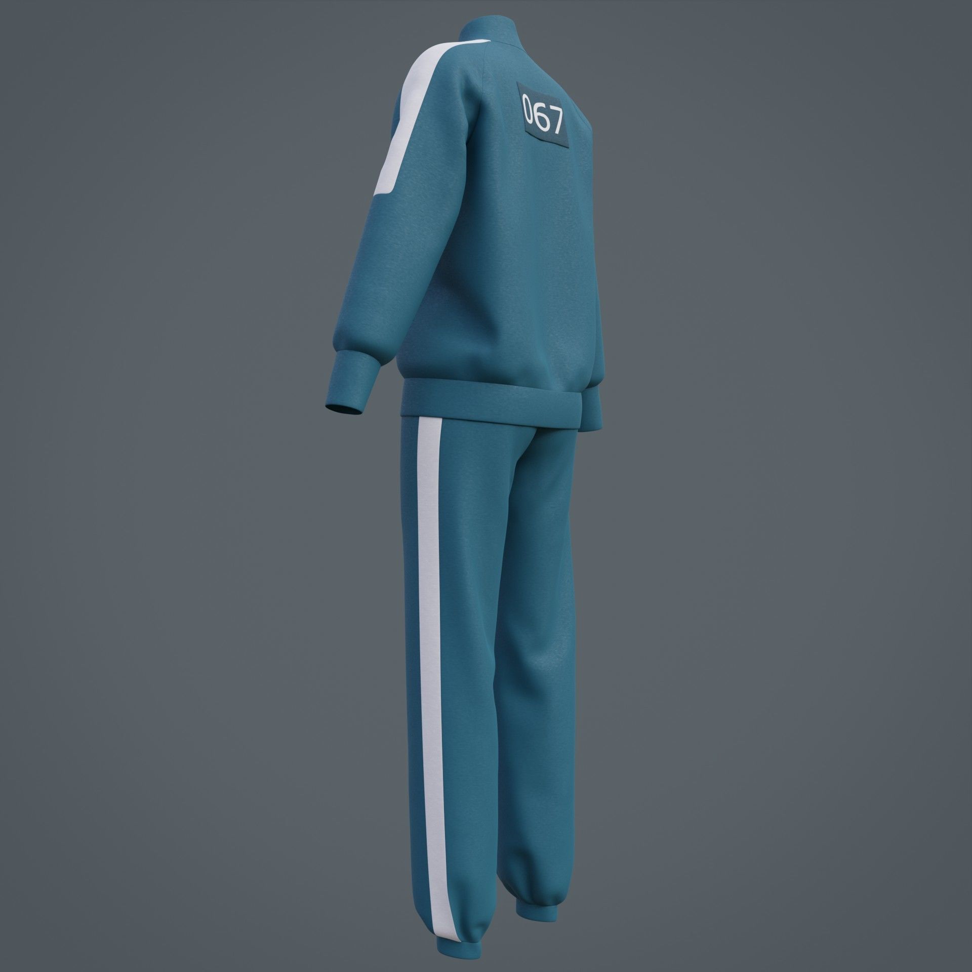 Squid Game Players Uniform - 067 Female Tracksuit Costume 3D model_32
