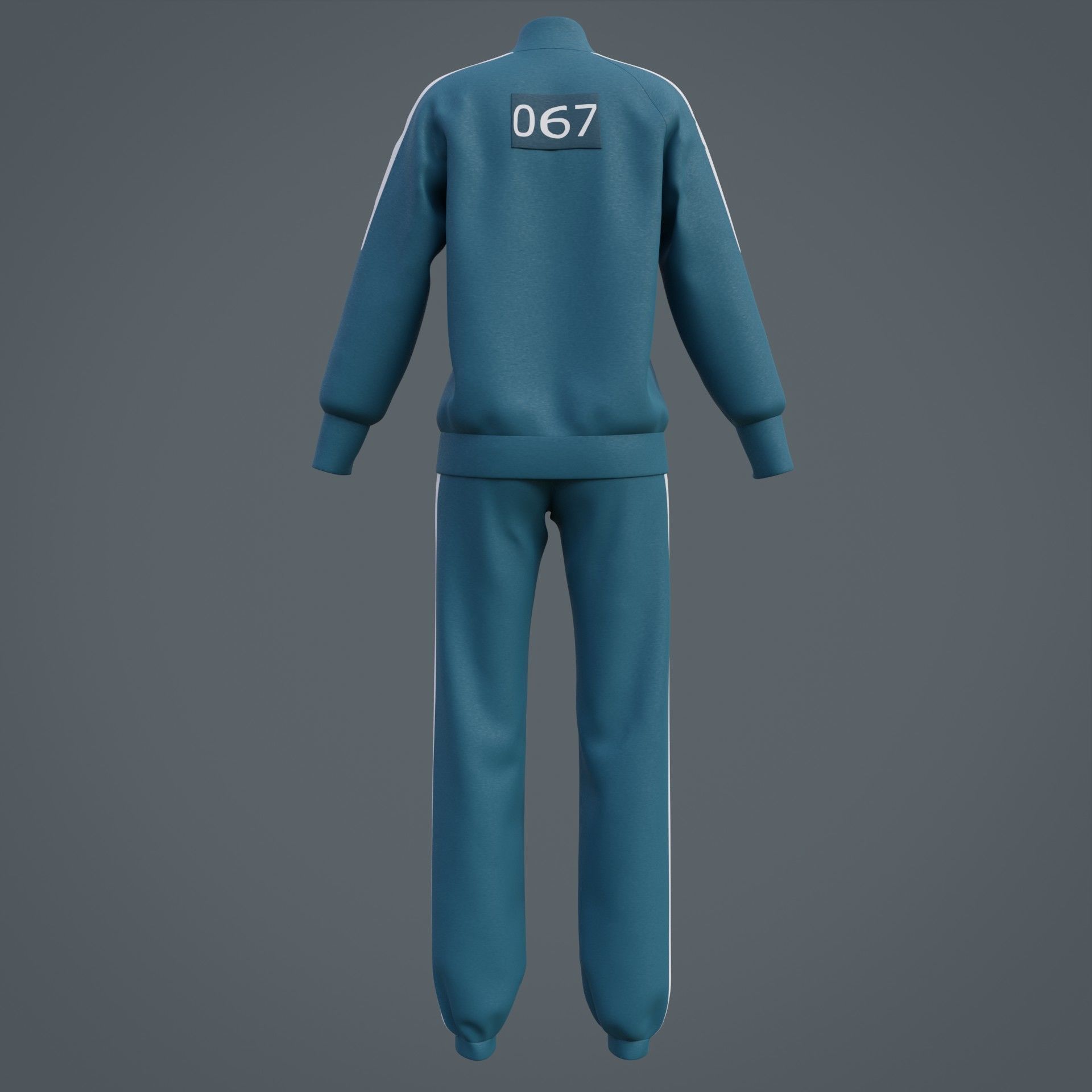 Squid Game Players Uniform - 067 Female Tracksuit Costume 3D model_29
