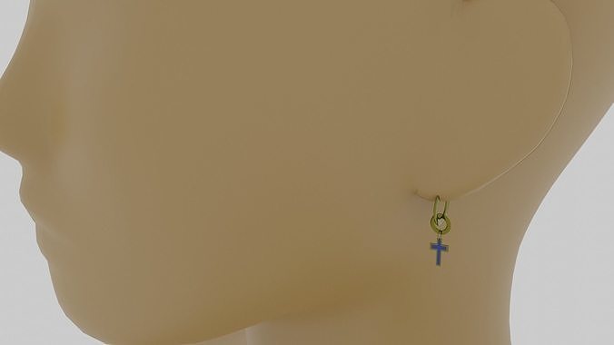 Nipple pircing and earring 3D model