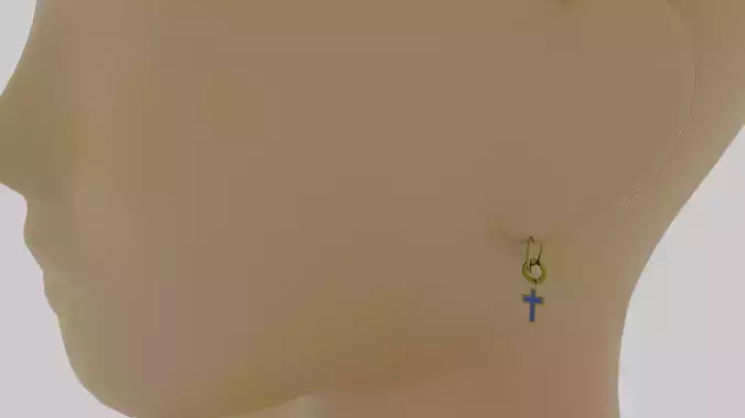 Nipple pircing and earring 3D model