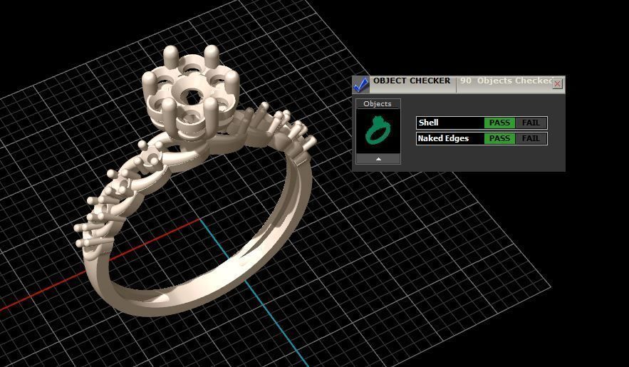 solitaire two rose gold ring set with diamonds 3D print model_8