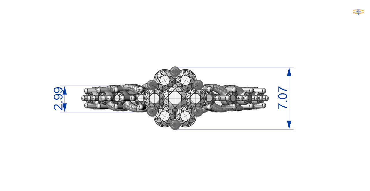 solitaire two rose gold ring set with diamonds 3D print model_22