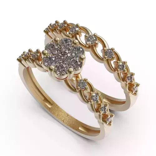 solitaire two rose gold ring set with diamonds