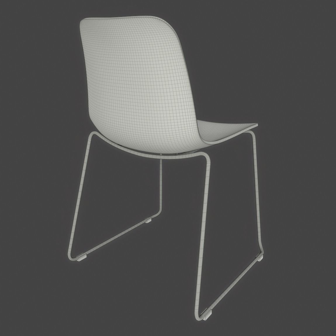 Modern Kitchen Chair 3D model_12