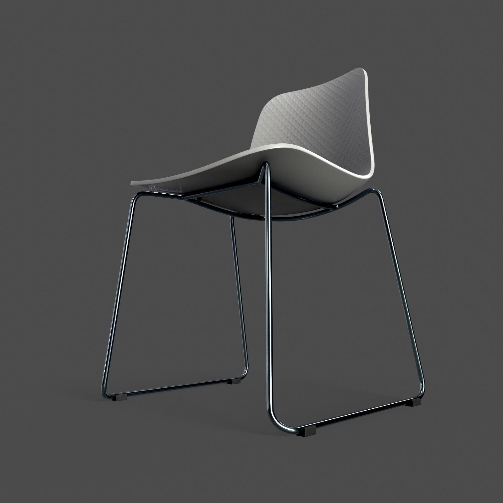 Modern Kitchen Chair 3D model_2