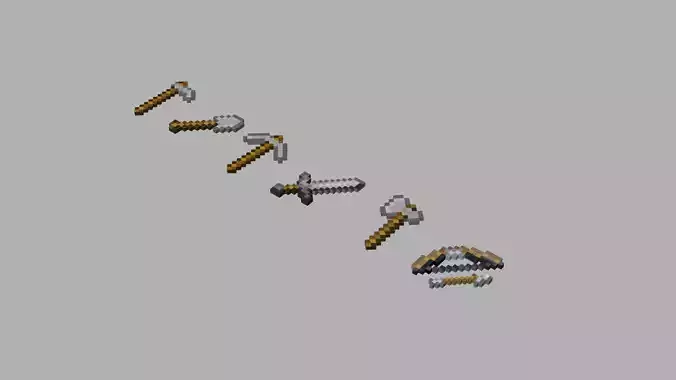 MINECRAFT STONE TOOL PACK 3D MODEL
