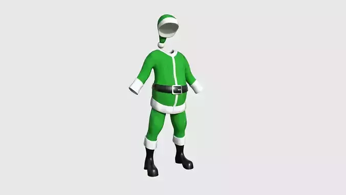 Santa Claus Costume 03 Green - Character Design Fashion