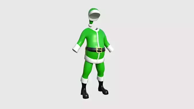 Santa Claus Costume 04 Green Cartoon - Character Design Fashion
