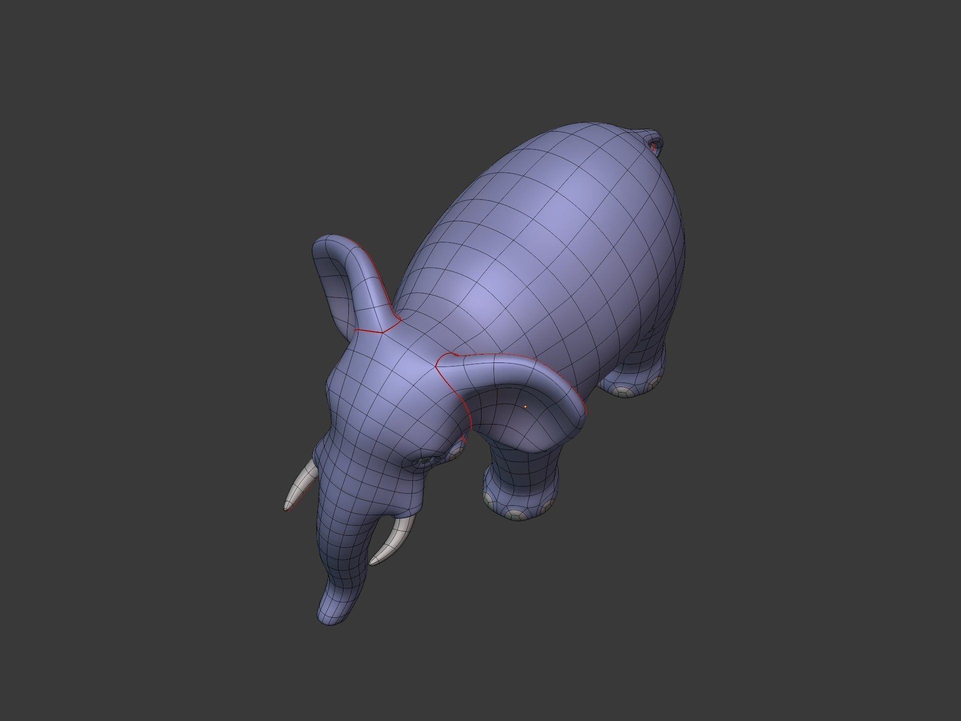Cartoon Elephant -- Textured and Rigged Low-poly 3D model_15