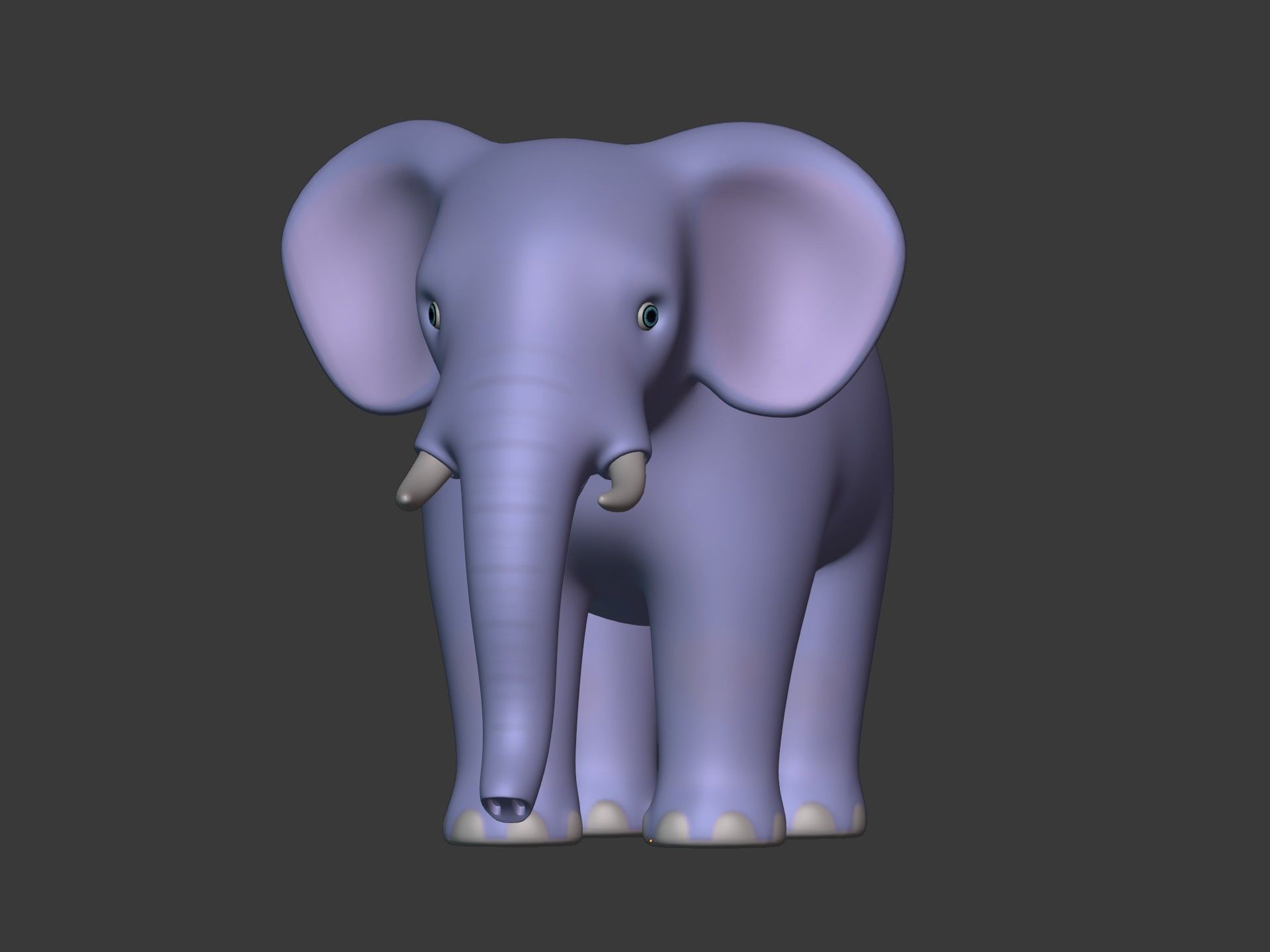 Cartoon Elephant -- Textured and Rigged Low-poly 3D model_8