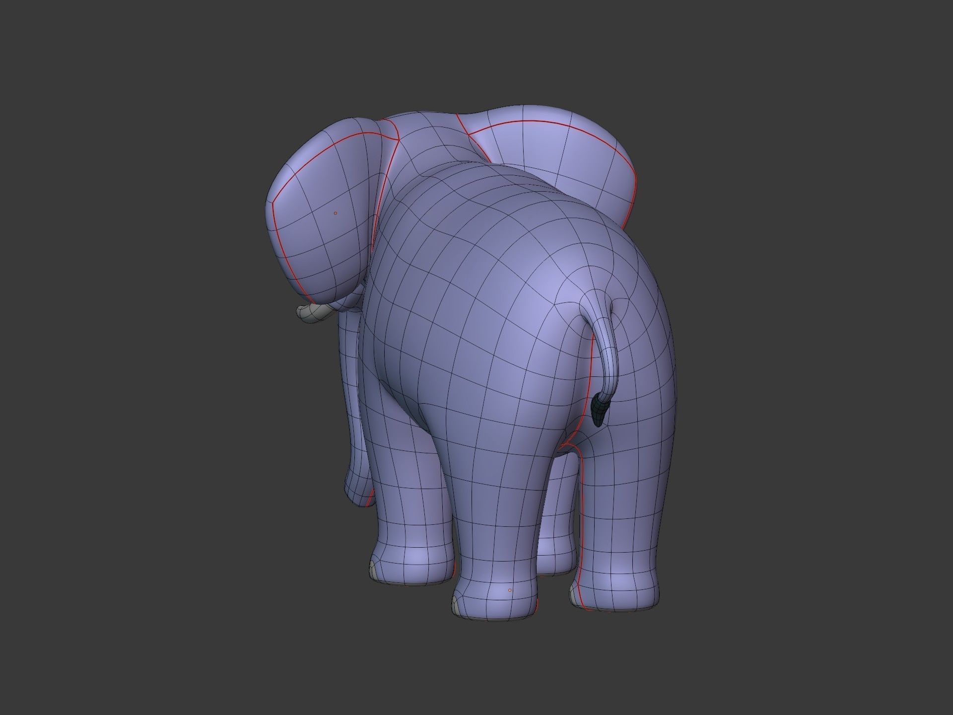 Cartoon Elephant -- Textured and Rigged Low-poly 3D model_13