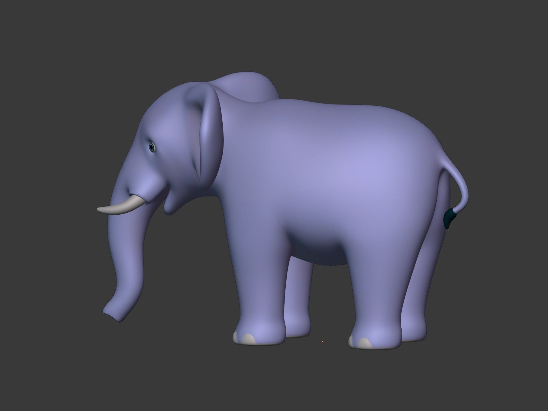 Cartoon Elephant -- Textured and Rigged Low-poly 3D model_10