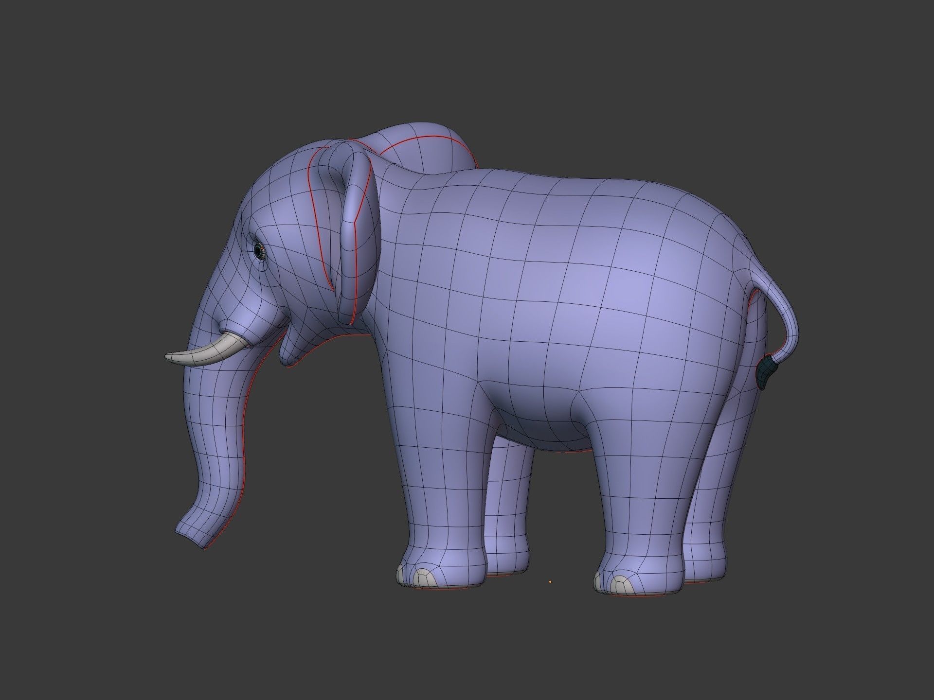 Cartoon Elephant -- Textured and Rigged Low-poly 3D model_11