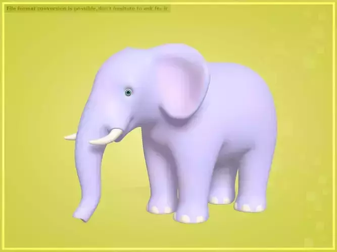 Cartoon Elephant -- Textured and Rigged Low-poly 3D model