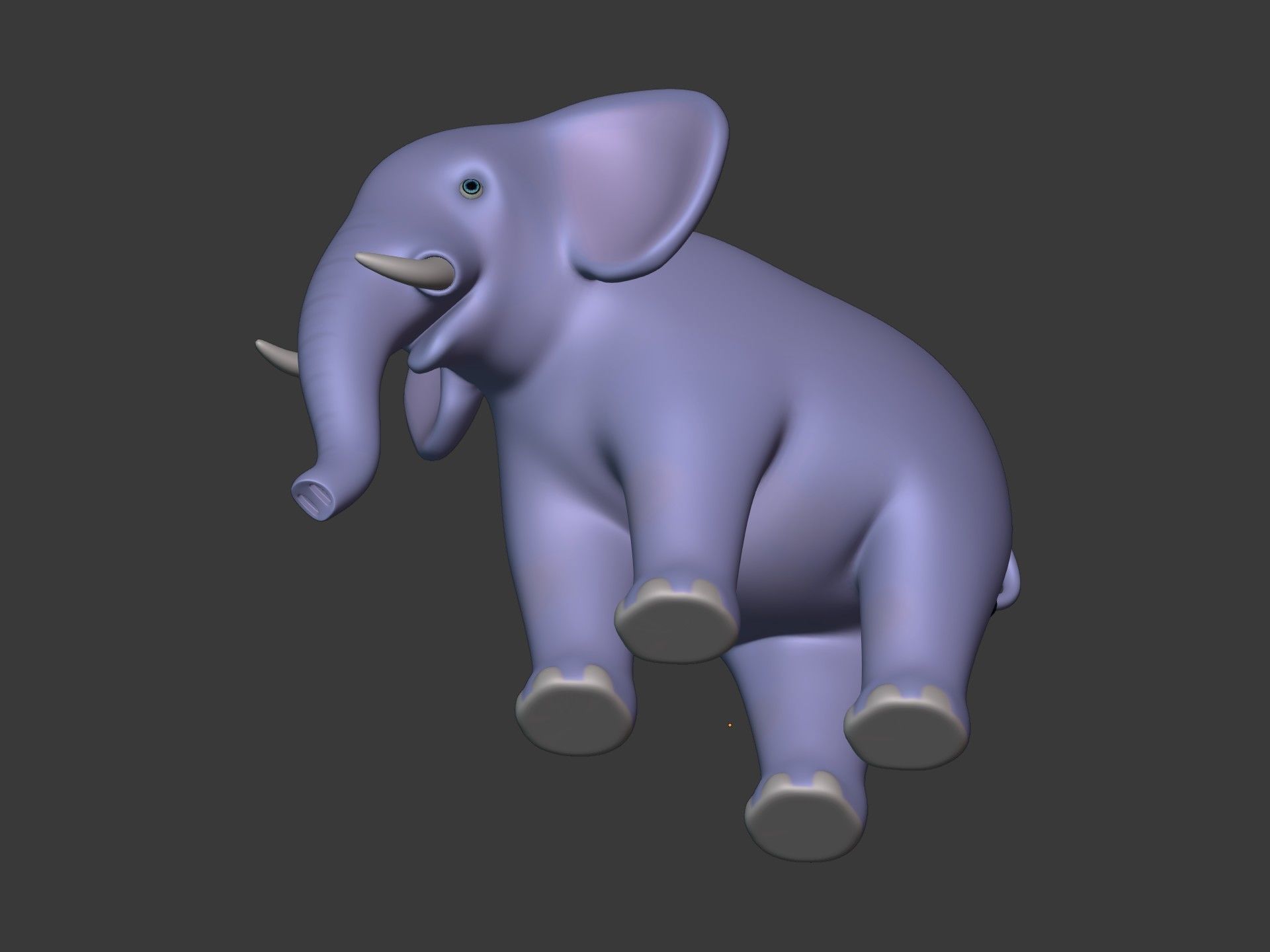 Cartoon Elephant -- Textured and Rigged Low-poly 3D model_16