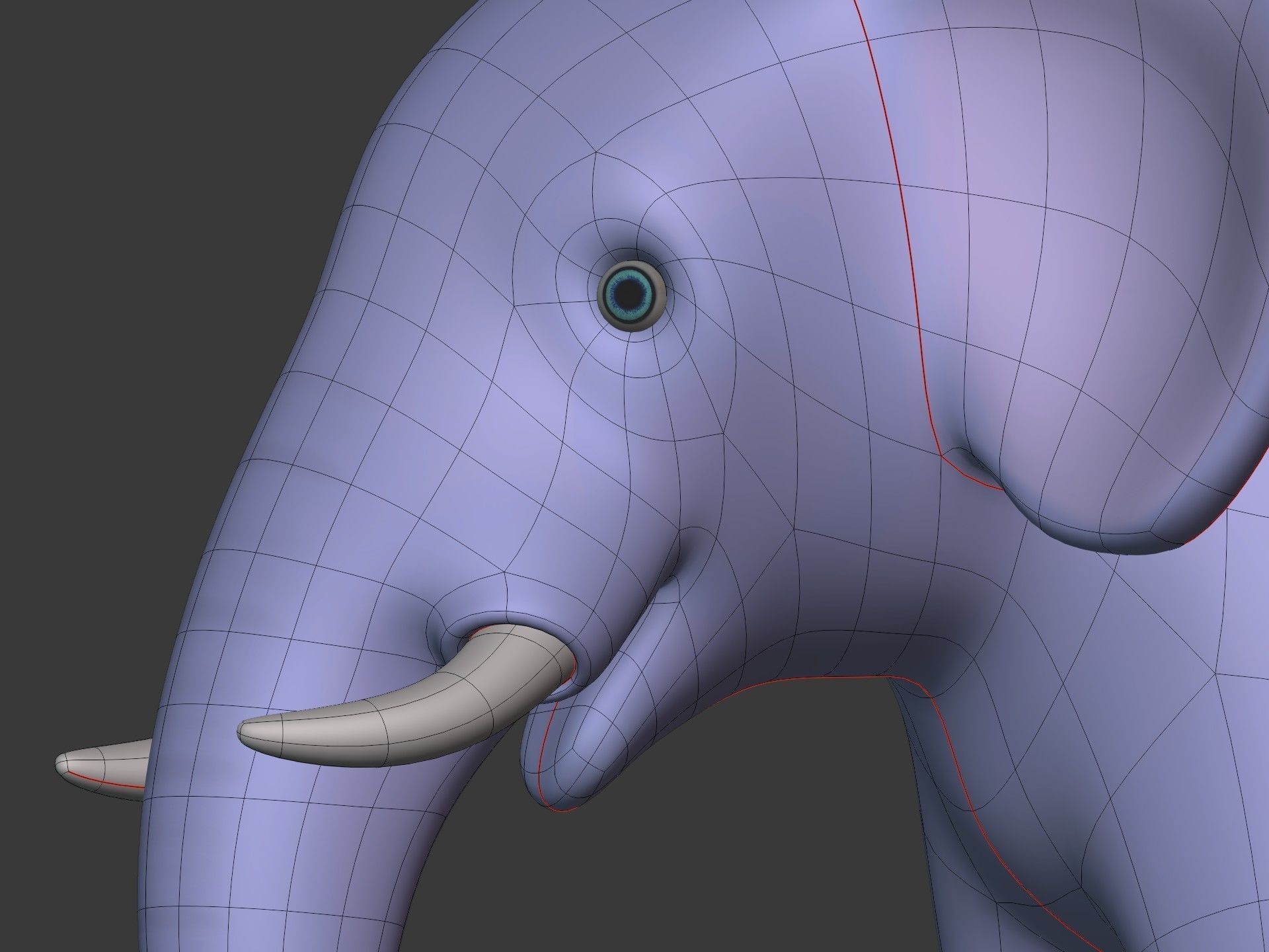 Cartoon Elephant -- Textured and Rigged Low-poly 3D model_19