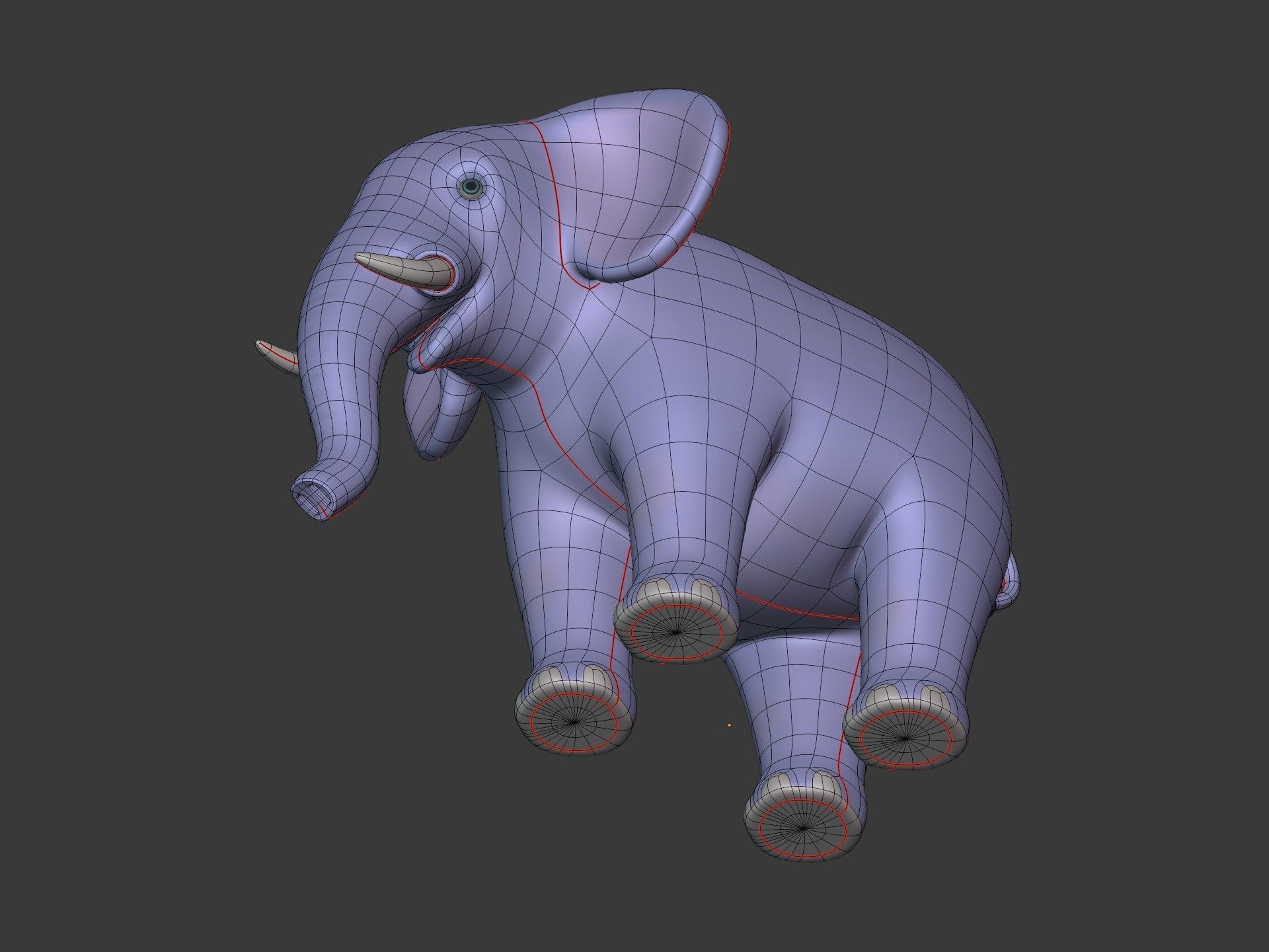Cartoon Elephant -- Textured and Rigged Low-poly 3D model_17