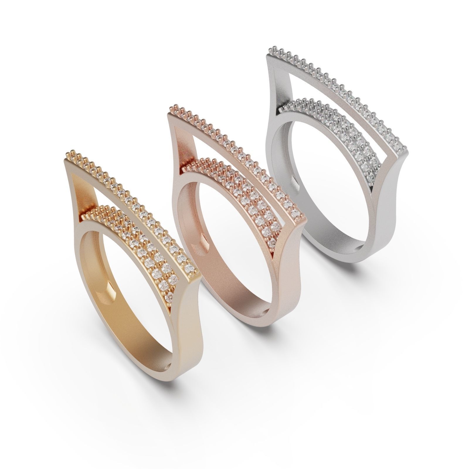 Diamond ring Bridge 3D print model_6