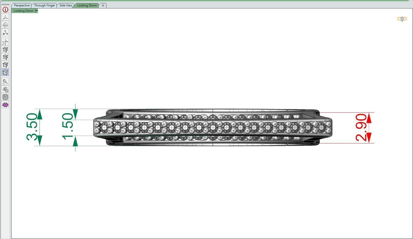 Diamond ring Bridge 3D print model_7