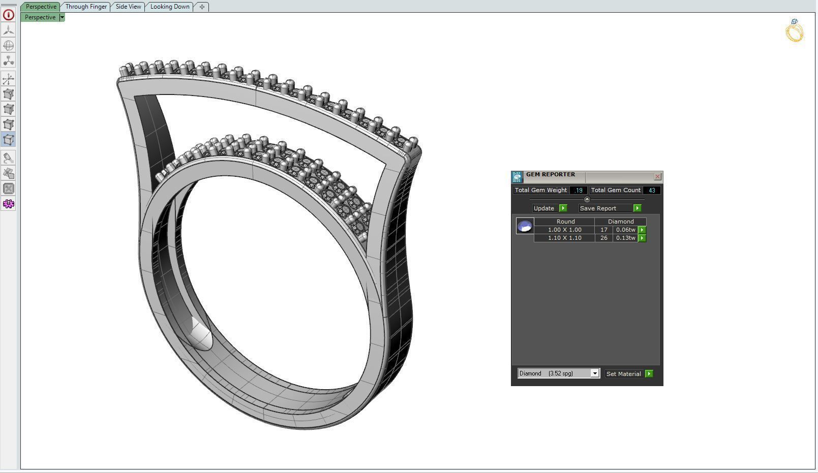 Diamond ring Bridge 3D print model_12