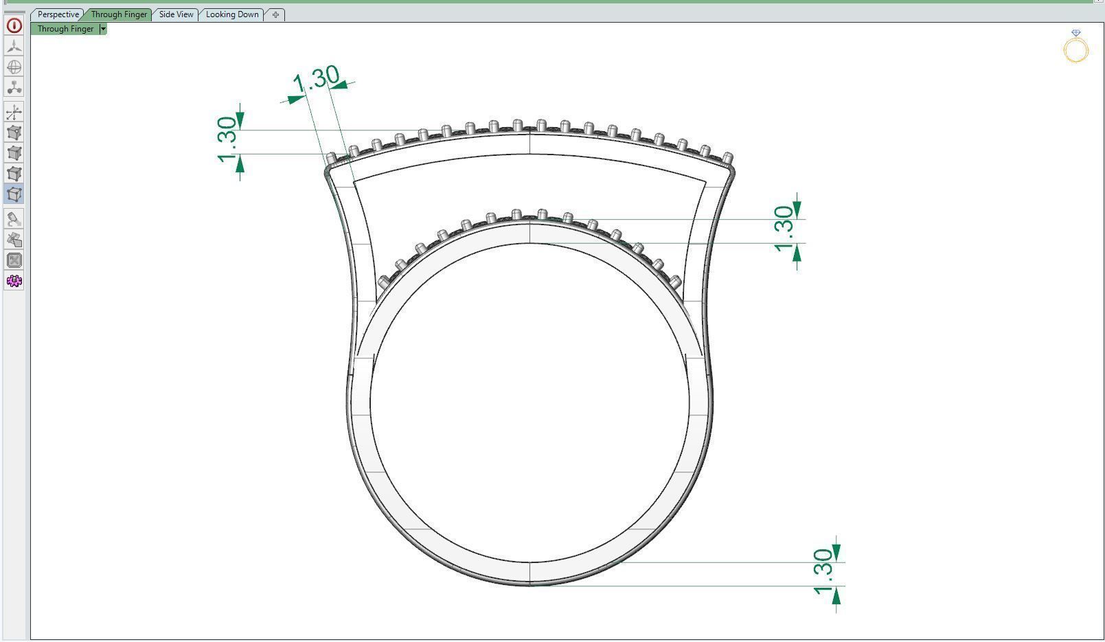 Diamond ring Bridge 3D print model_9