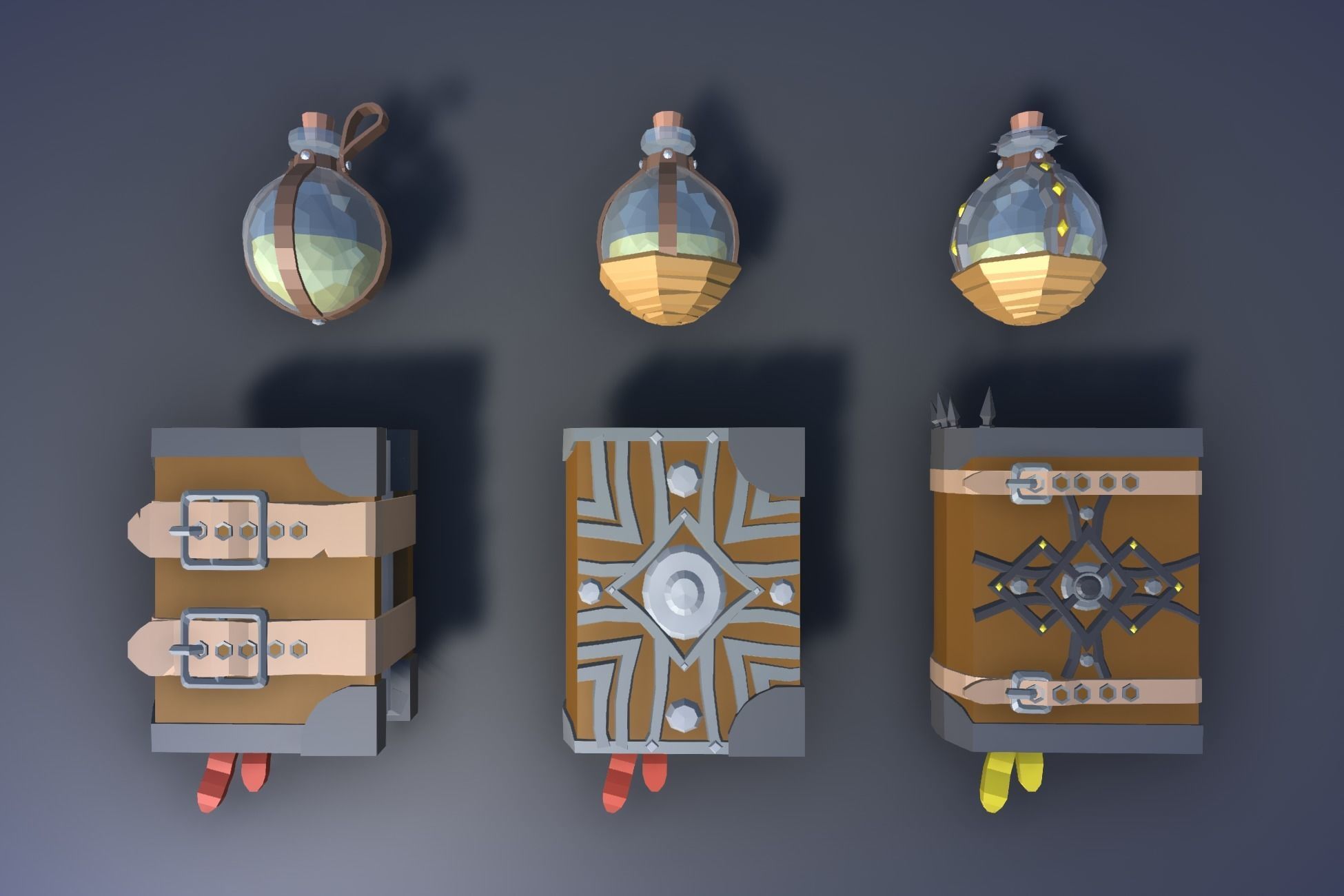 900 Low Poly Fantasy RPG Weapons - Ultimate 3D Pack Low-poly 3D model_23