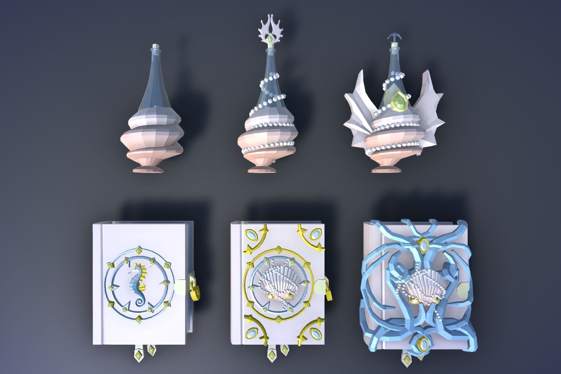 900 Low Poly Fantasy RPG Weapons - Ultimate 3D Pack Low-poly 3D model_127