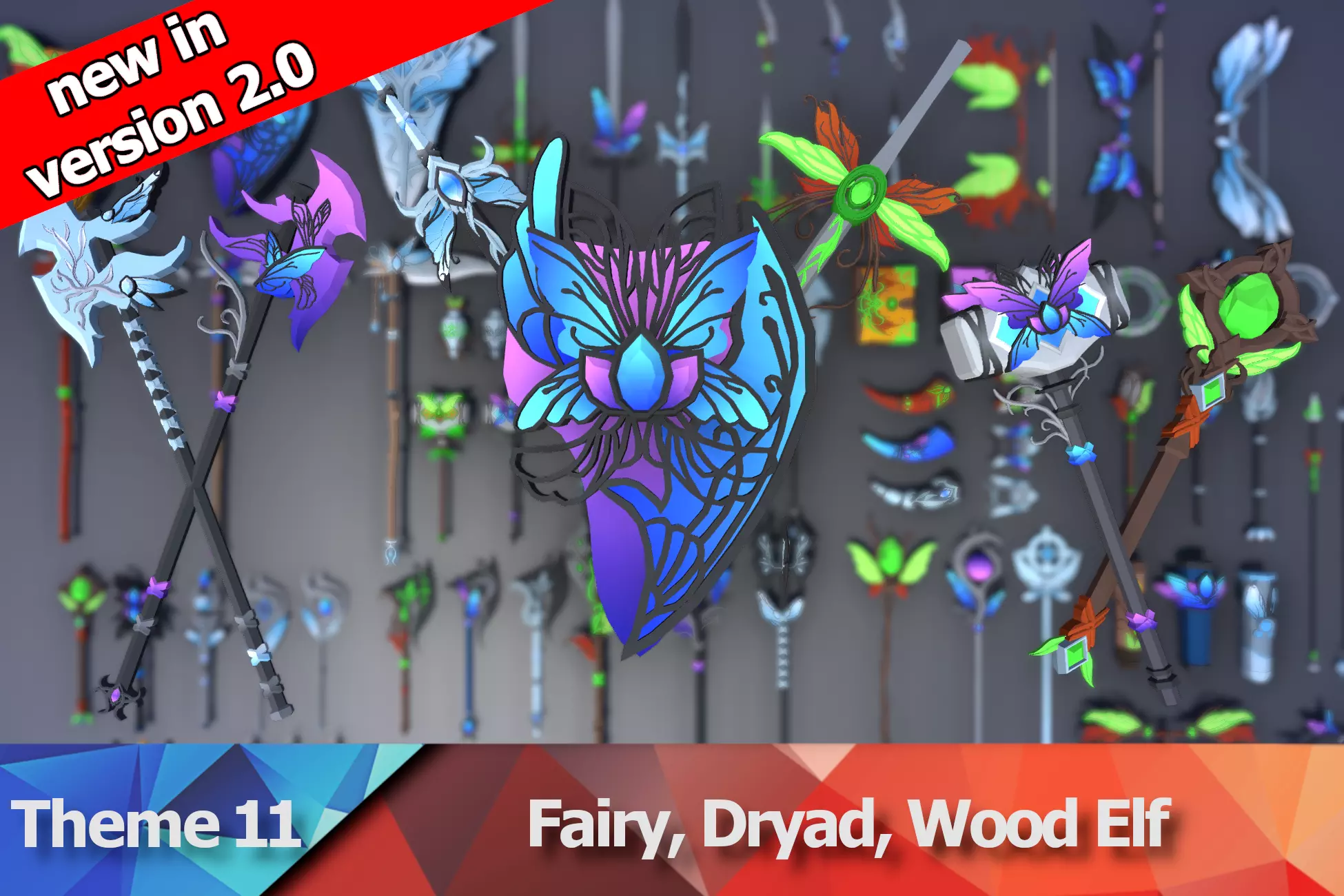 900 Low Poly Fantasy RPG Weapons - Ultimate 3D Pack Low-poly 3D model_2