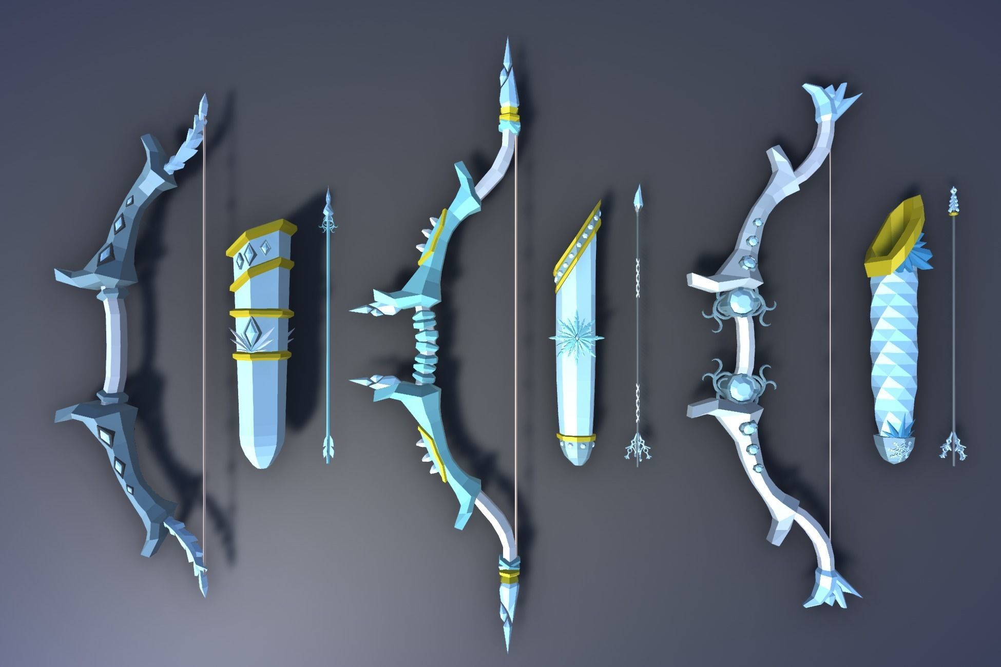 900 Low Poly Fantasy RPG Weapons - Ultimate 3D Pack Low-poly 3D model_59