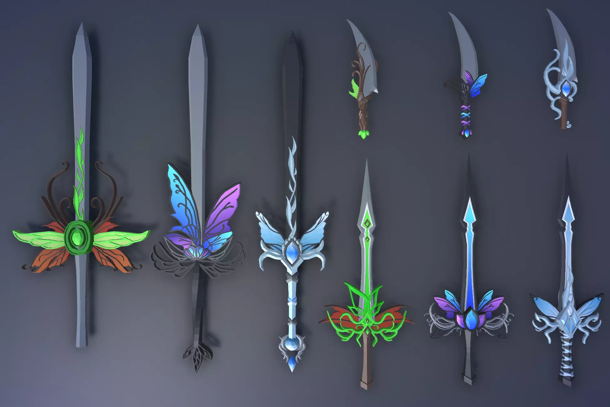 900 Low Poly Fantasy RPG Weapons - Ultimate 3D Pack Low-poly 3D model_146