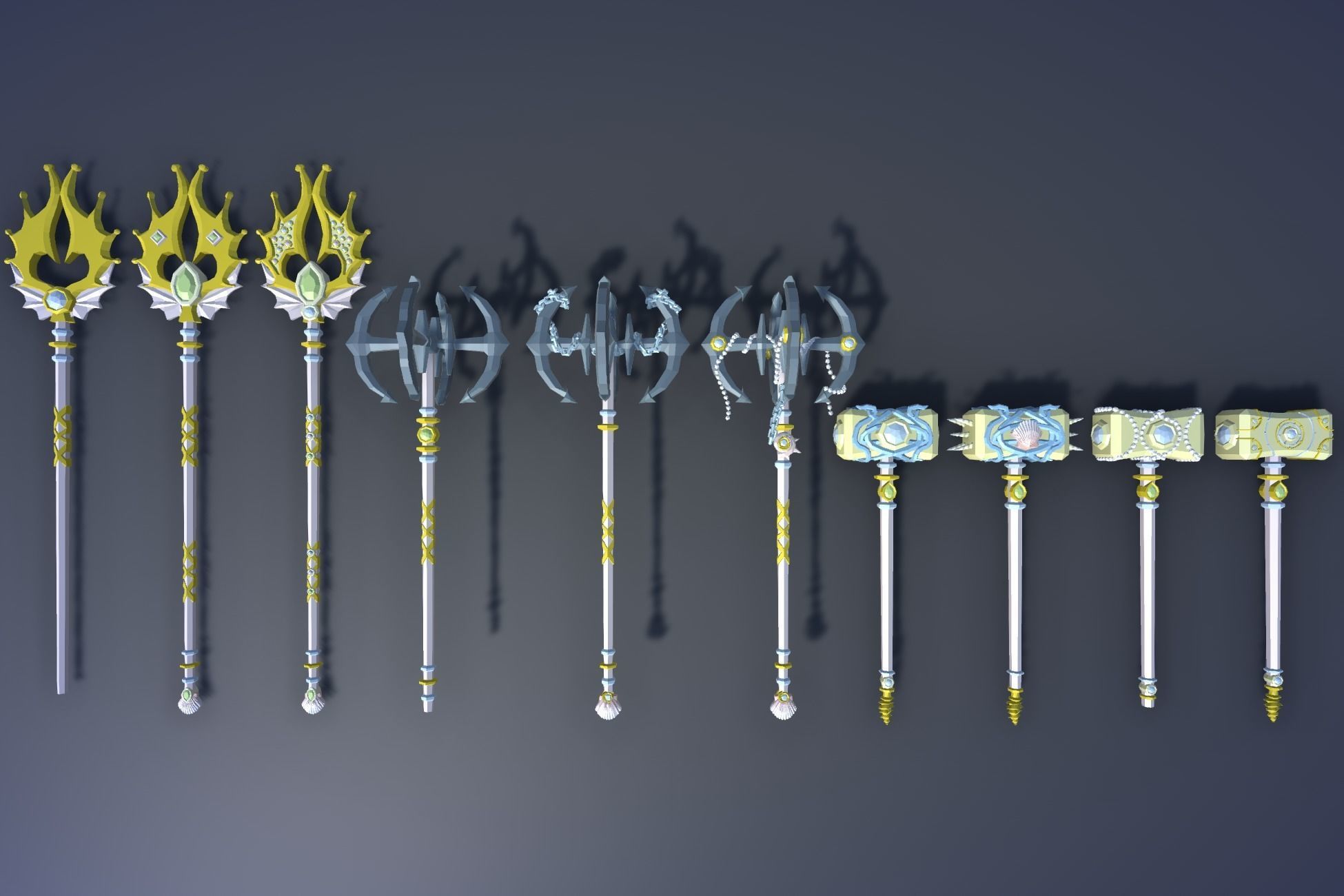 900 Low Poly Fantasy RPG Weapons - Ultimate 3D Pack Low-poly 3D model_120
