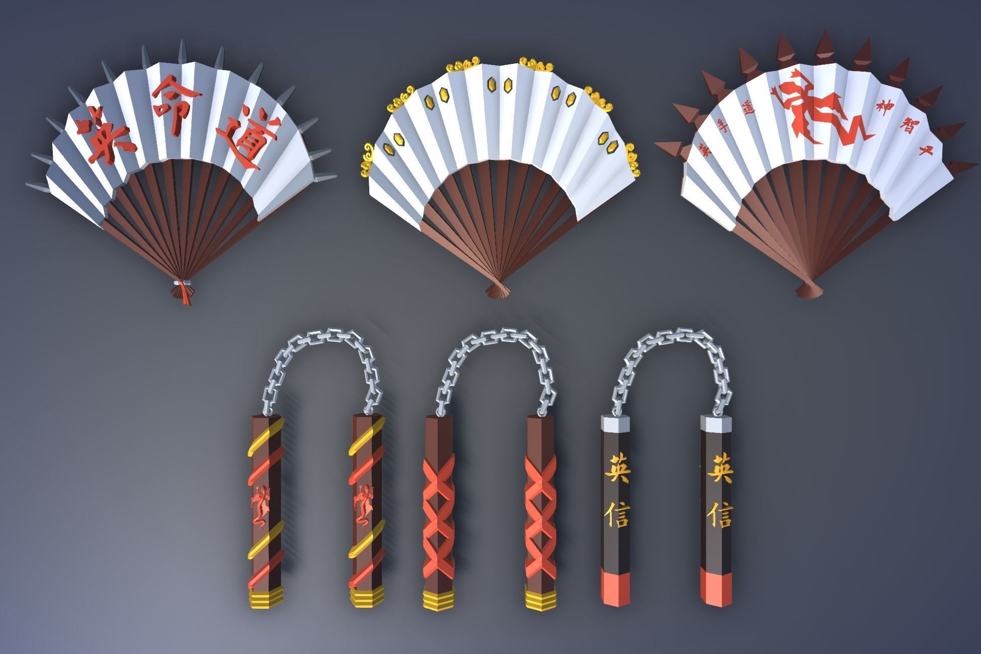 900 Low Poly Fantasy RPG Weapons - Ultimate 3D Pack Low-poly 3D model_71