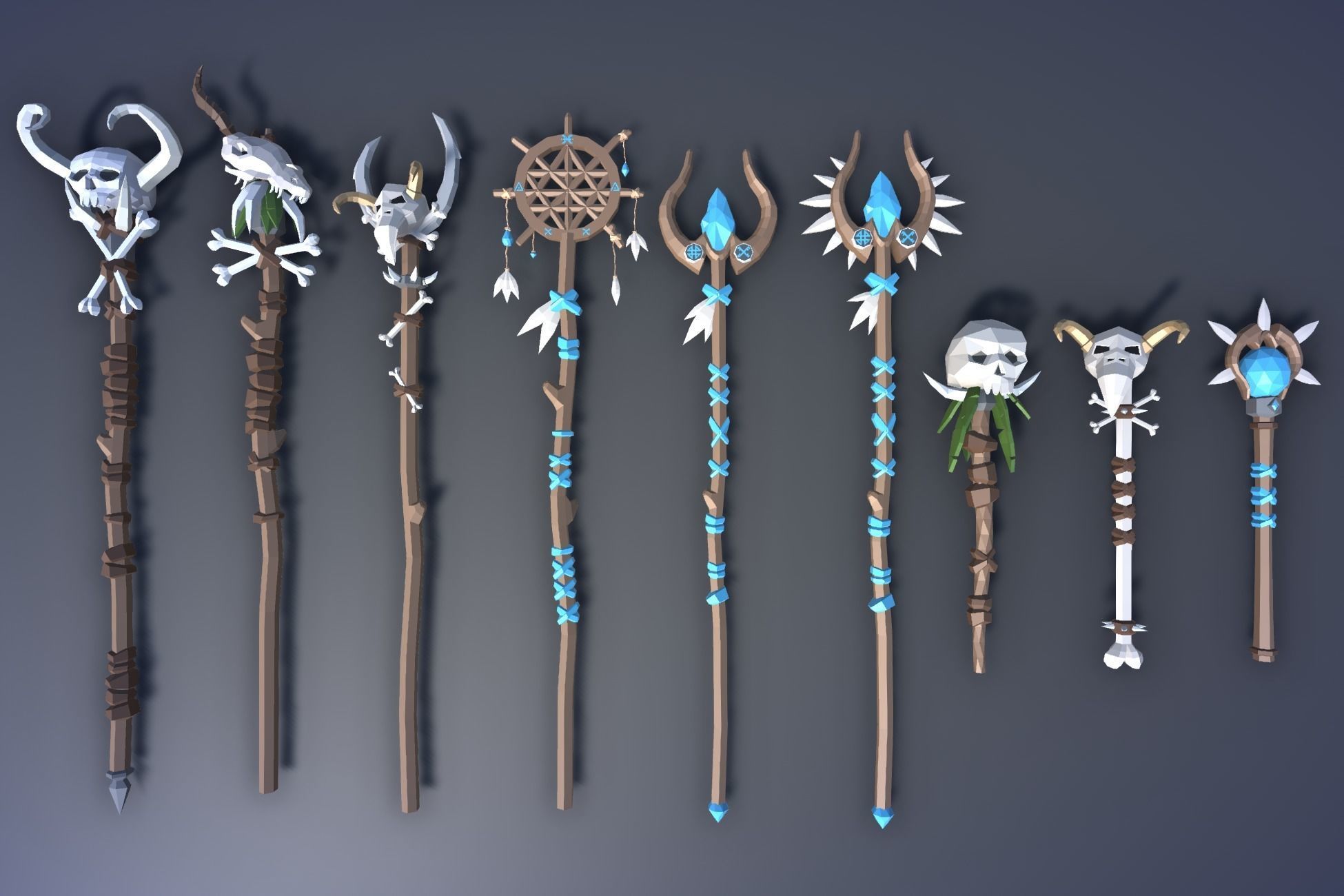 900 Low Poly Fantasy RPG Weapons - Ultimate 3D Pack Low-poly 3D model_31