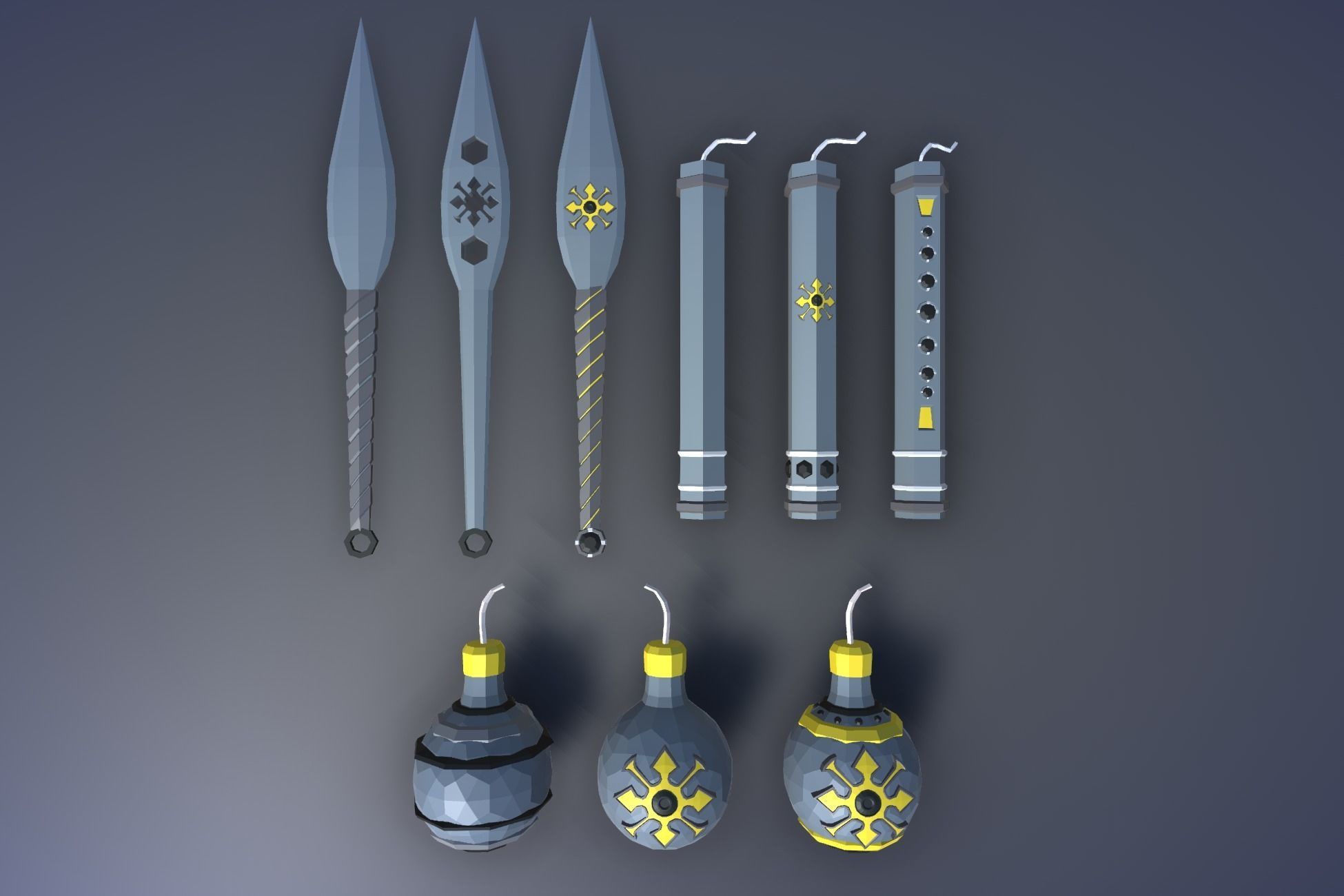900 Low Poly Fantasy RPG Weapons - Ultimate 3D Pack Low-poly 3D model_138